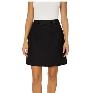 Kate Spade Chain Accent Cotton/Silk Blend Skirt in Black size 6